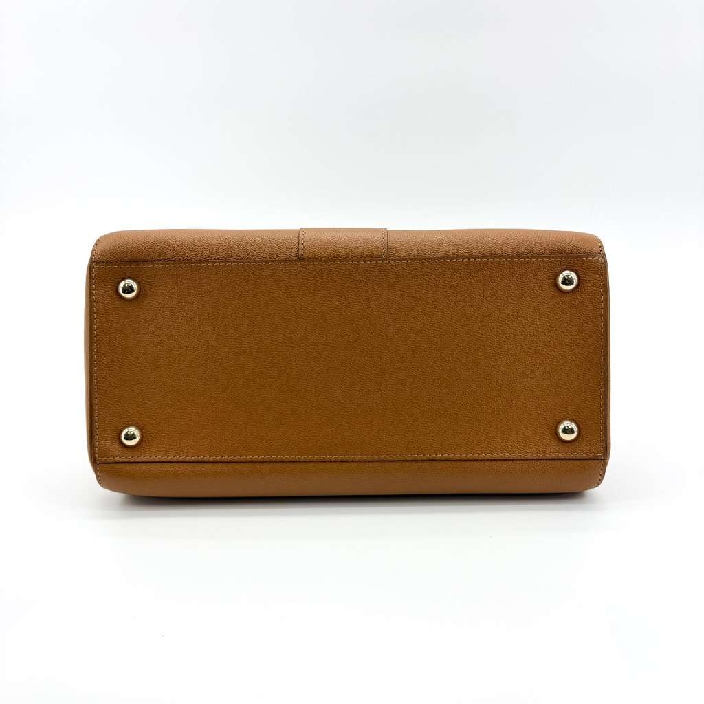 Delvaux Briand MM Rodeo Cap Vegetal Gold Brown Leather Very good - Box View