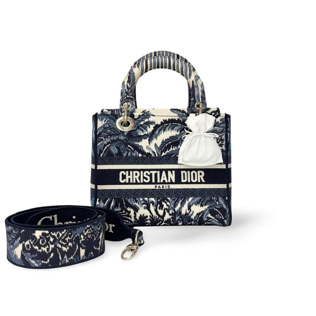 Dior Lady Delight Medium Navy Leather Very good - Front View