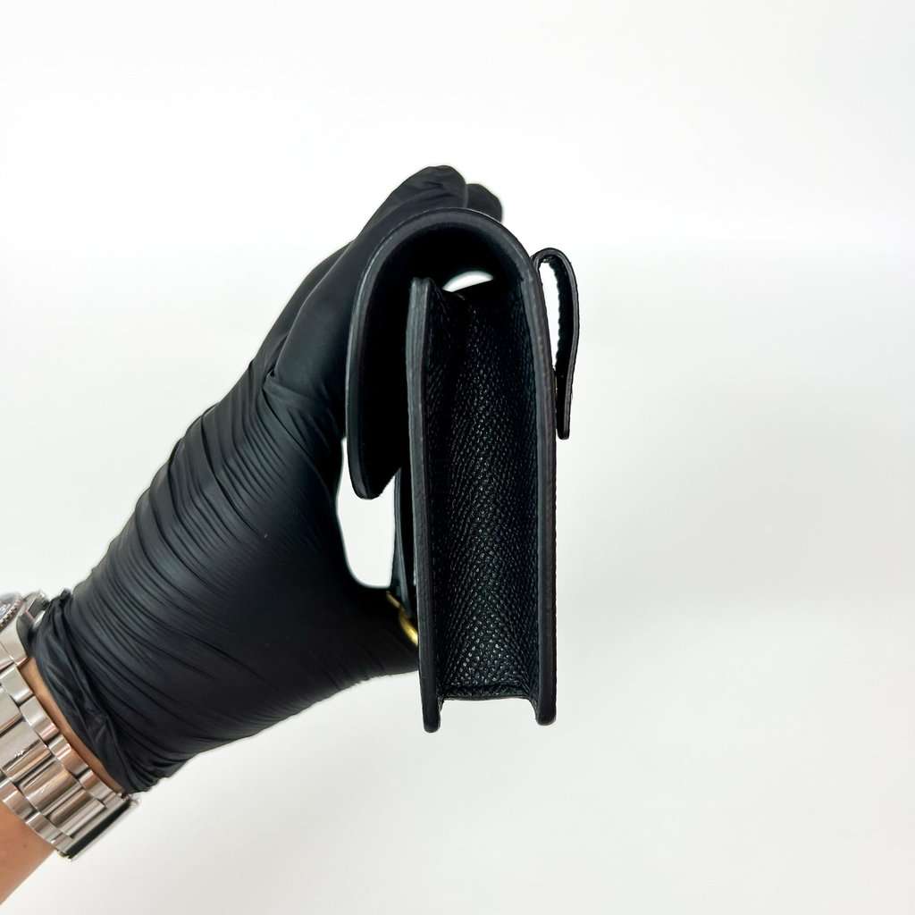 Dior Saddle Pouch Black Grain Calfskin Gold Hardware Black Leather Good - Box View