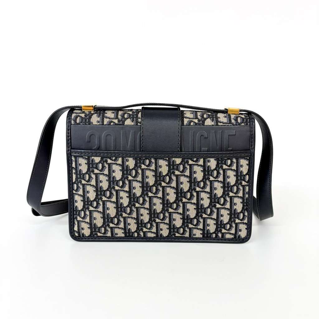 Dior 30 Montaigne Blue Oblique Jacquard Bag MultiColor Jacquard Very good - Inside View