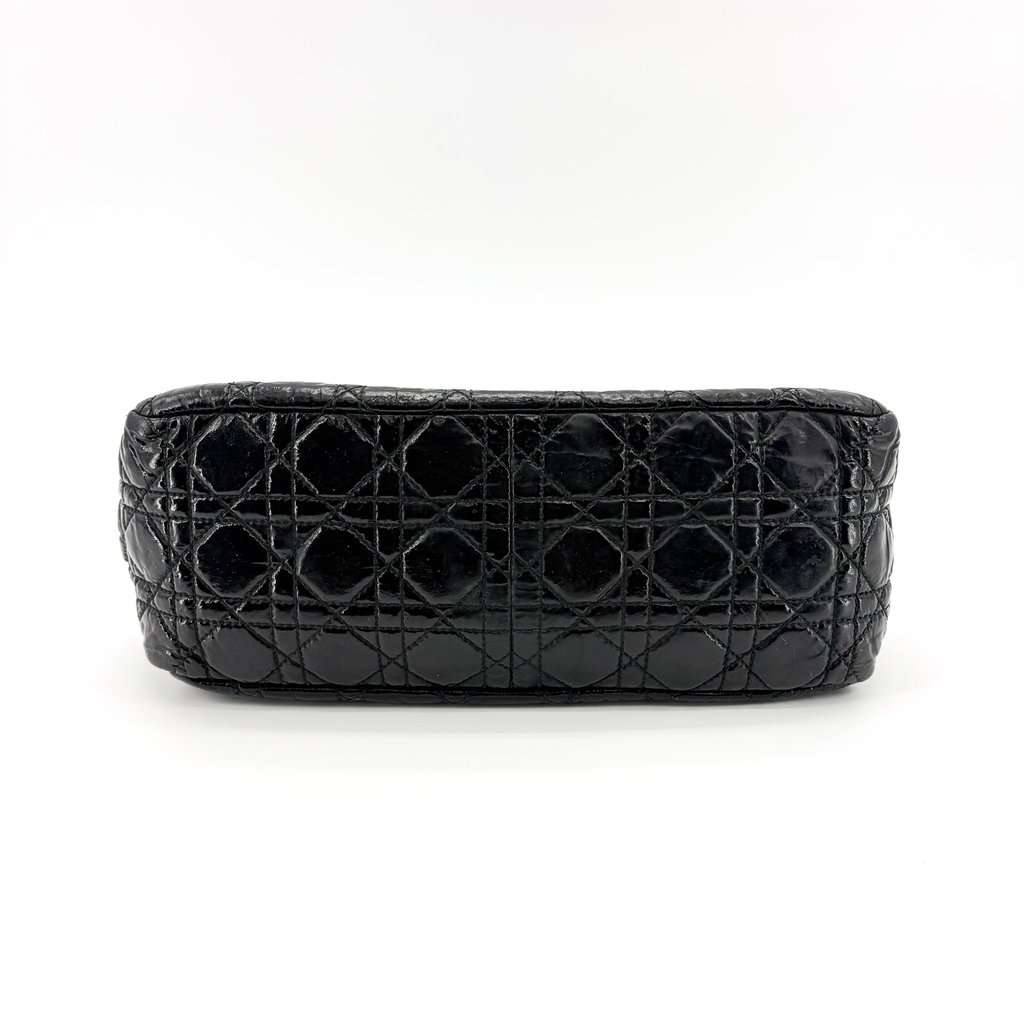 Dior Cannage Patent Flap Shoulder Bag Black MultiColor Leather Good - Box View