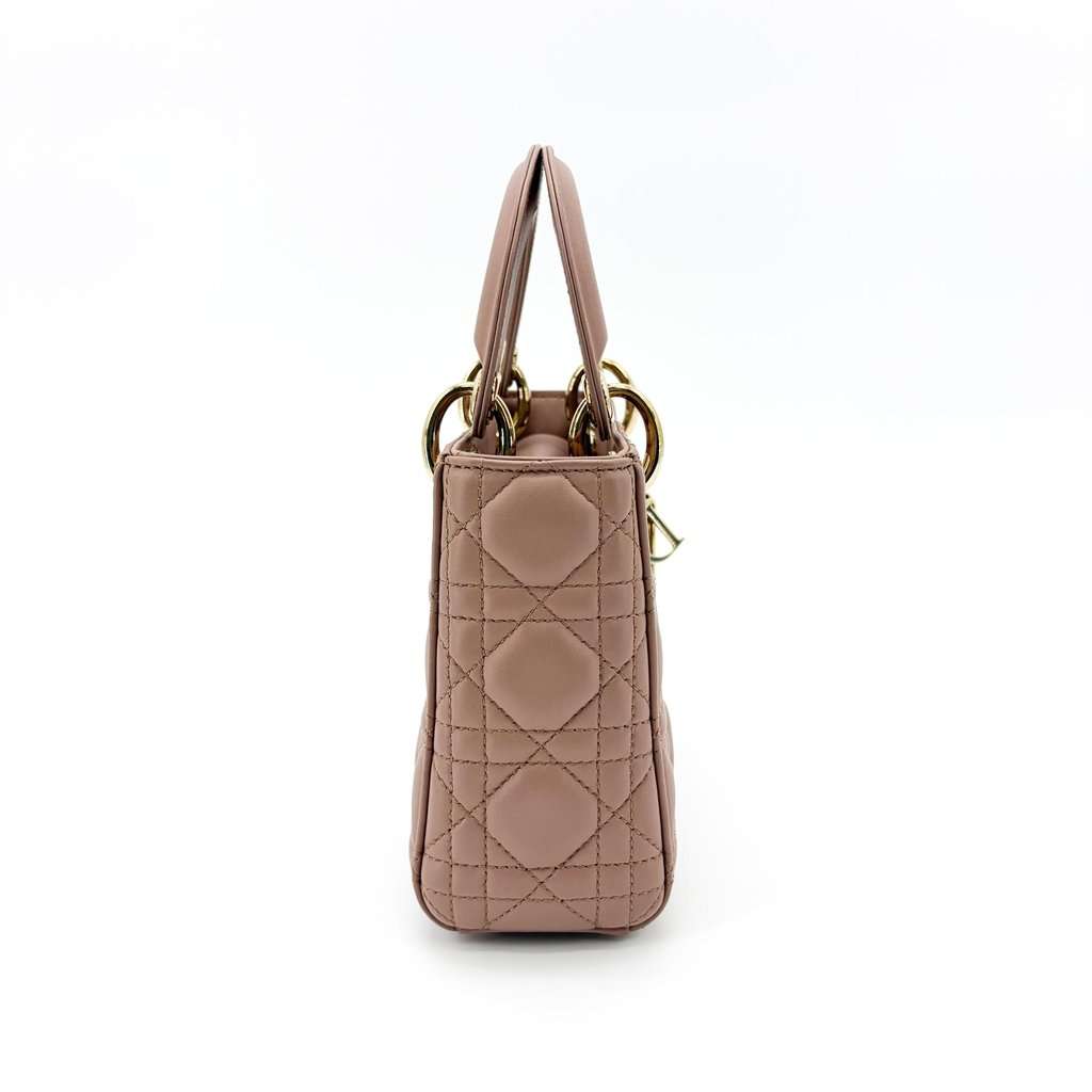 Dior Mini Lady Dior Bag Powder Pink Lambskin Gold Hardware MultiColor Leather Very good - Box View