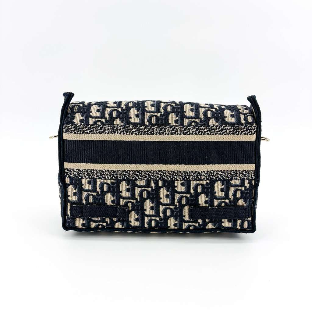 Dior Small Dior Camp Bag Navy Blue Oblique Embroidery MultiColor Leather Very good - Inside View