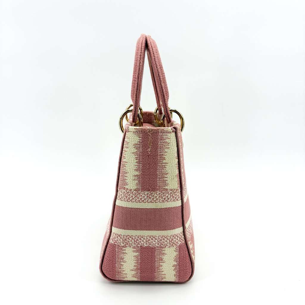 Dior Medium Lady Delight Pink Icart Canvas MultiColor Canvas Very good - Model View