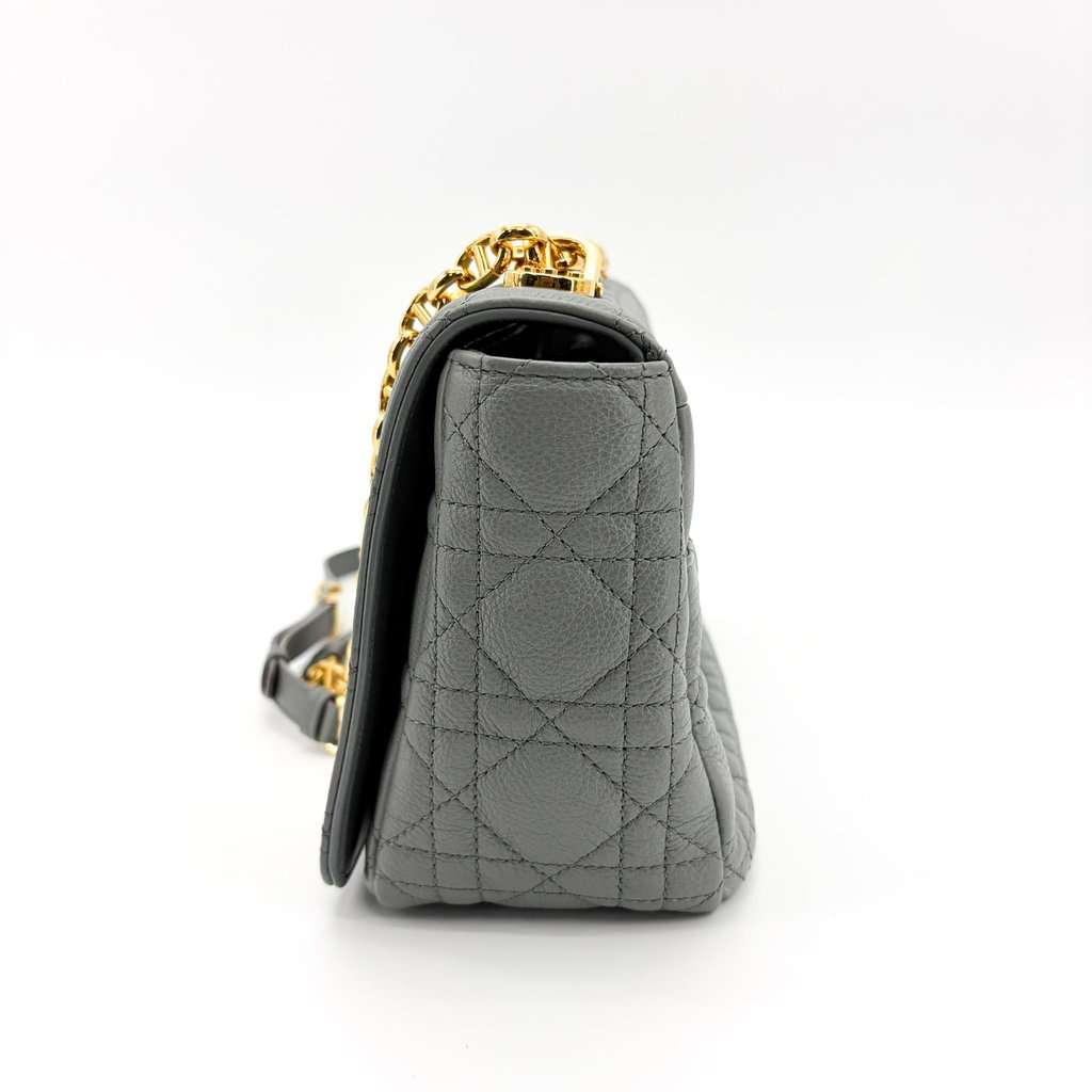 Dior Medium Dior Caro Bag Cloud Blue Gold Hardware MultiColor Leather Very good - Model View