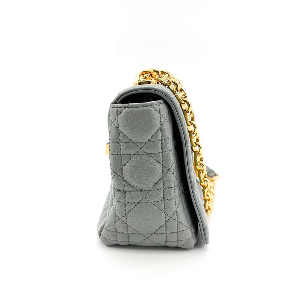 Dior Medium Dior Caro Bag Cloud Blue Gold Hardware MultiColor Leather Very good - Box View