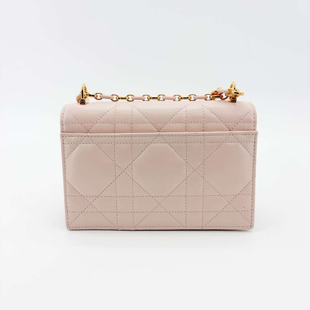 Dior Caro Chain Pouch Rose de Vent Cannage Calfskin Pink Leather Very good - Inside View