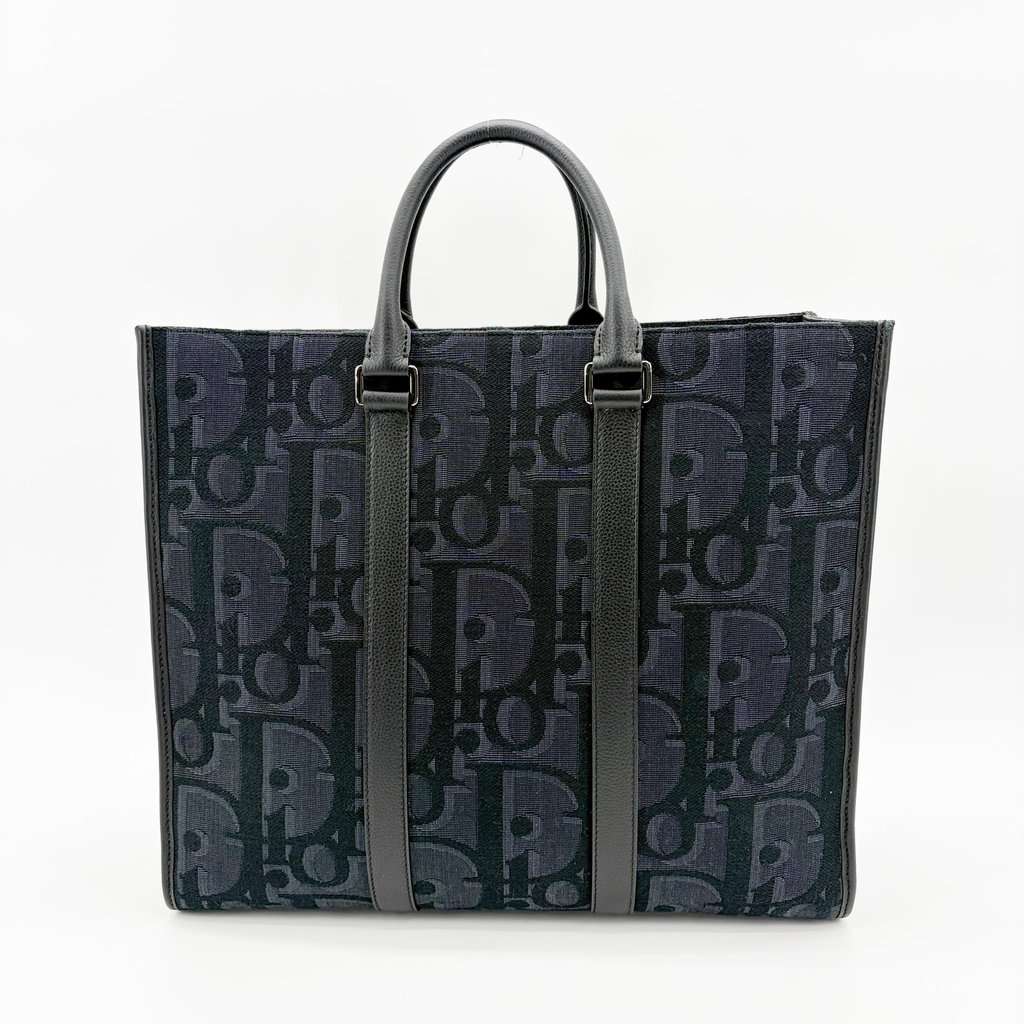 Dior Vertical Tote Bag Black Oblique Jacquard Black Jacquard Very good - Inside View
