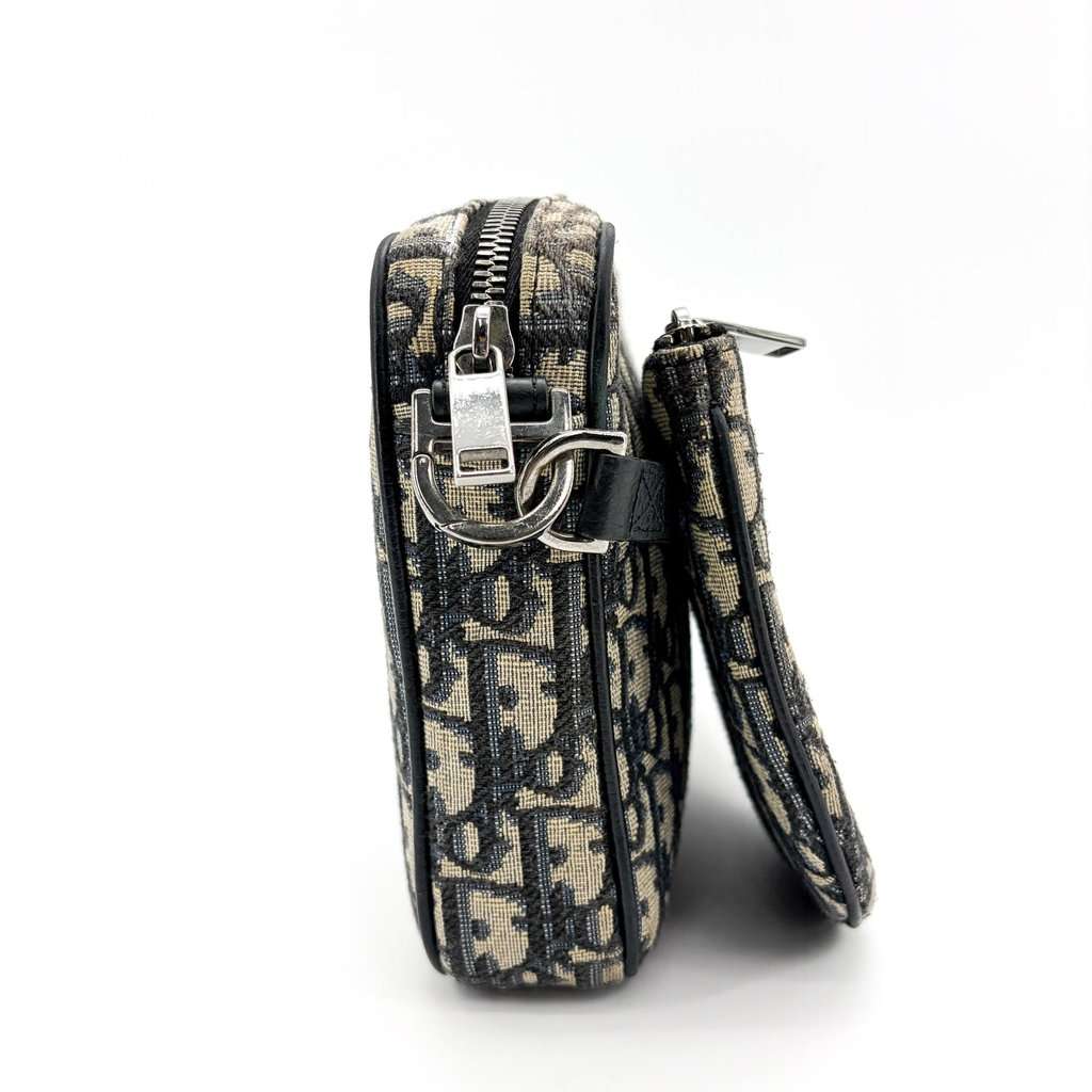 Dior Saddle Messenger Bag Beige Black Oblique Jacquard Beige Jacquard Good - Box View