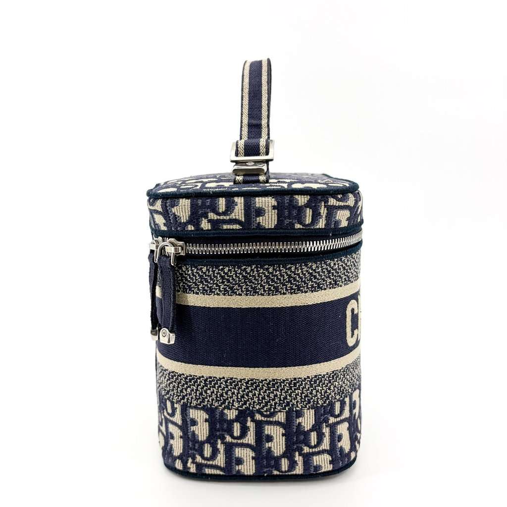 Dior Small Dior Travel Vanity Case Blue Oblique Beige Canvas Good - Box View