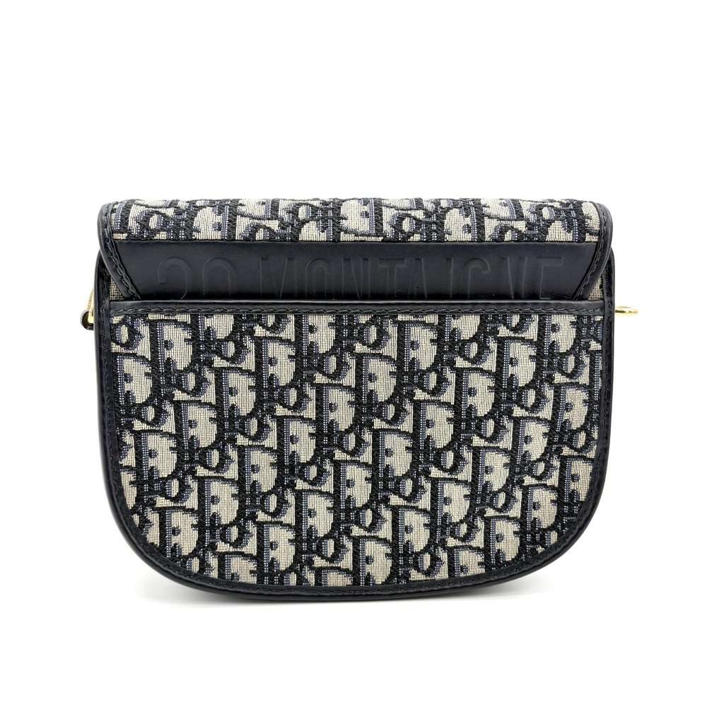 Dior Small Bobby Bag Blue Oblique Jacquard Beige Jacquard Very good - Inside View