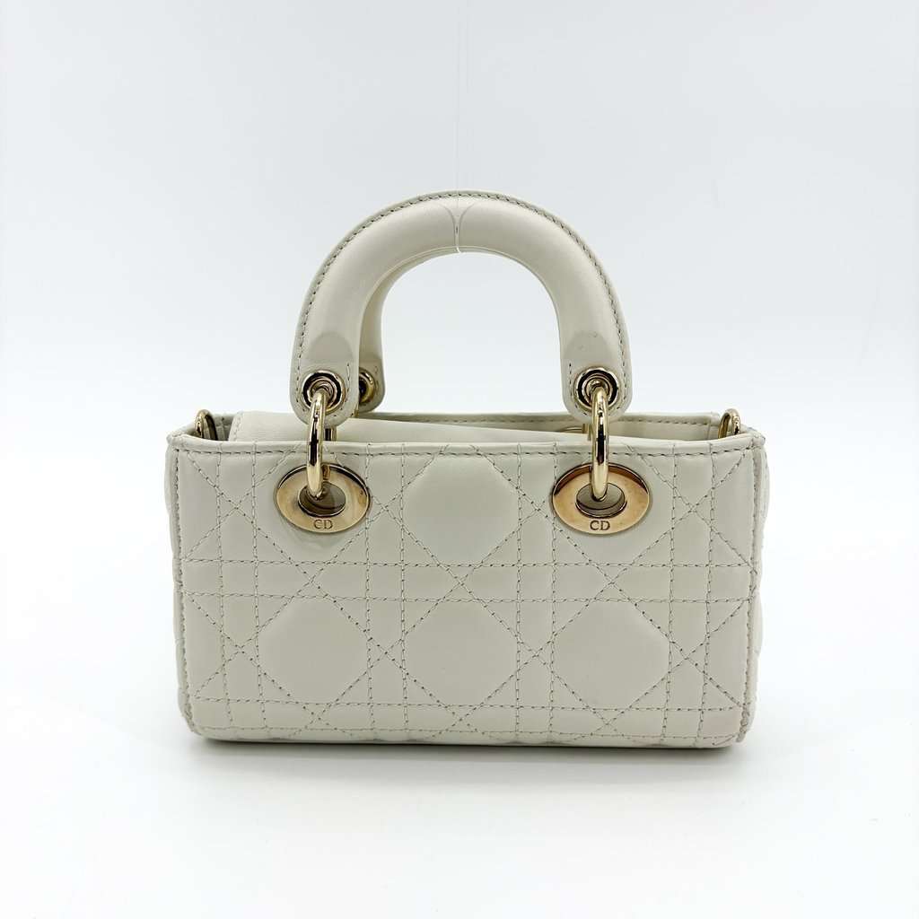Dior Micro Lady Dejoy Back Latte White Leather Very good - Inside View