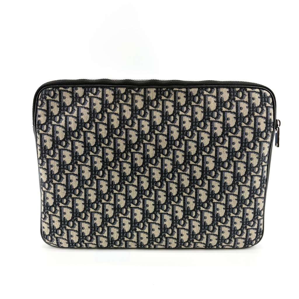 Dior Oblique A4 Document Holder Navy Beige Canvas Good - Inside View
