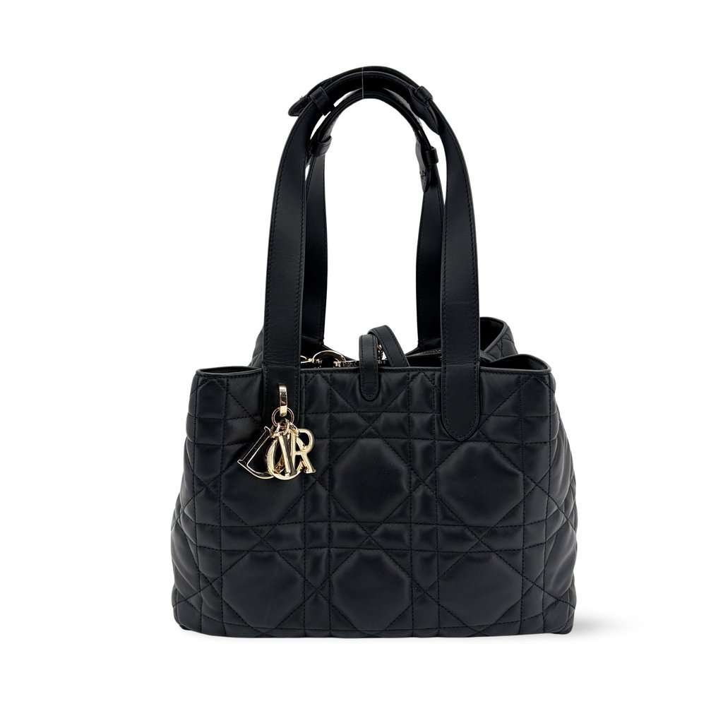 Dior Medium Toujours Bag Black Black Leather Very good - Front View