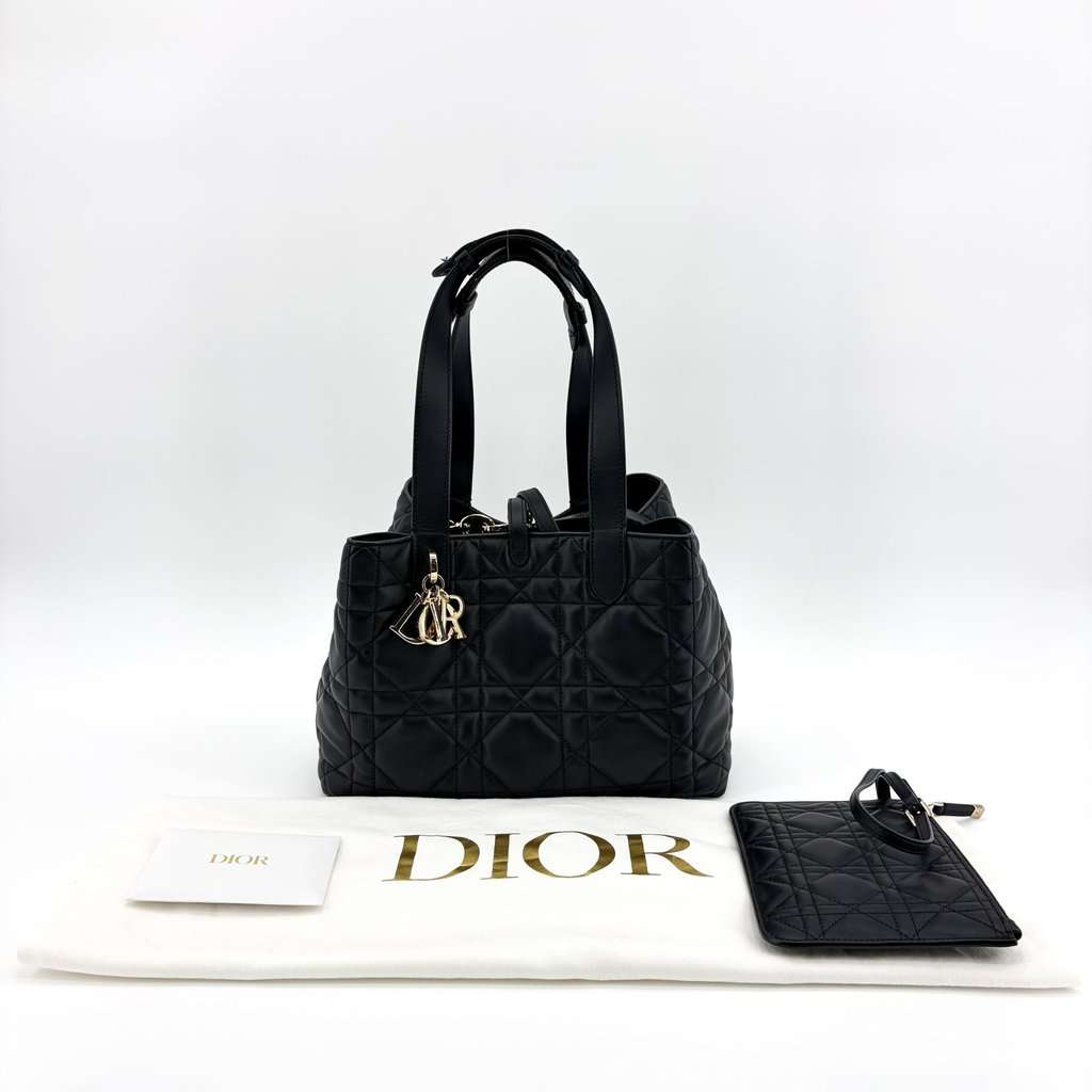 Dior Medium Toujours Bag Black Black Leather Very good - Back View