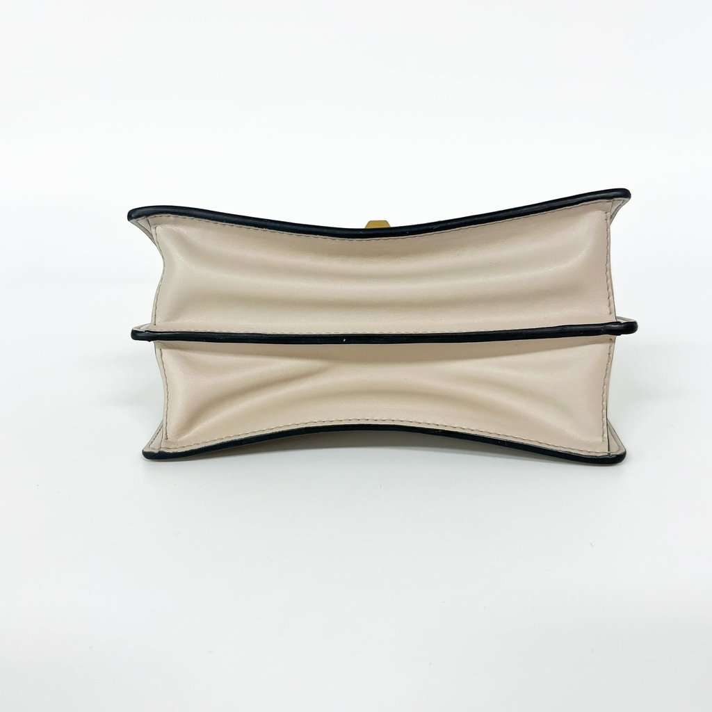 Fendi Khan Eye Small Shoulder Bag Beige Ecru Leather Good - Box View