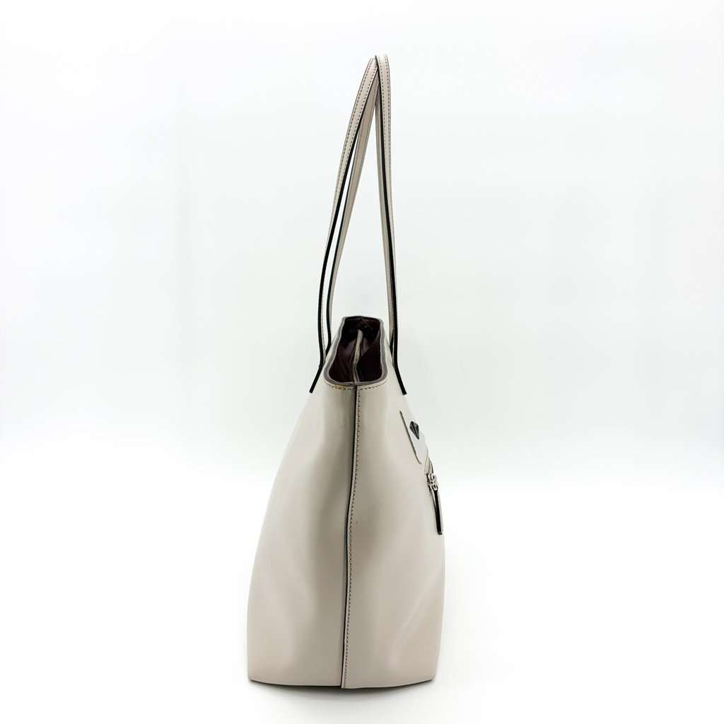 Fendi Monster Eyes Roll Tote Bag Ivory Silver Leather Good - Box View