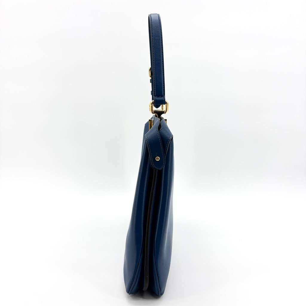 Fendi Peekaboo Essentials Large Blue Calfskin Gold Hardware Blue Leather Good - Model View