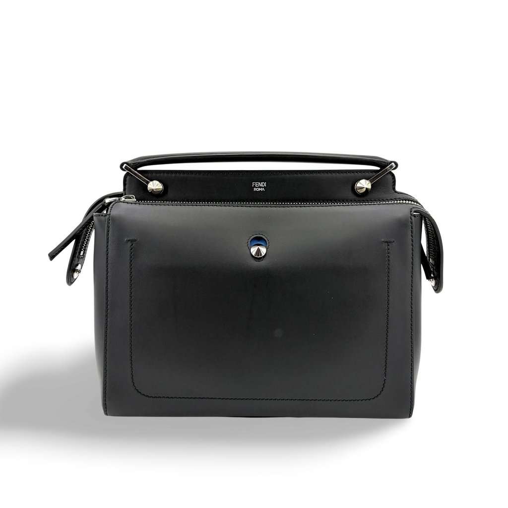 Fendi By the Way Medium Black Silver Black Leather Very good - Front View