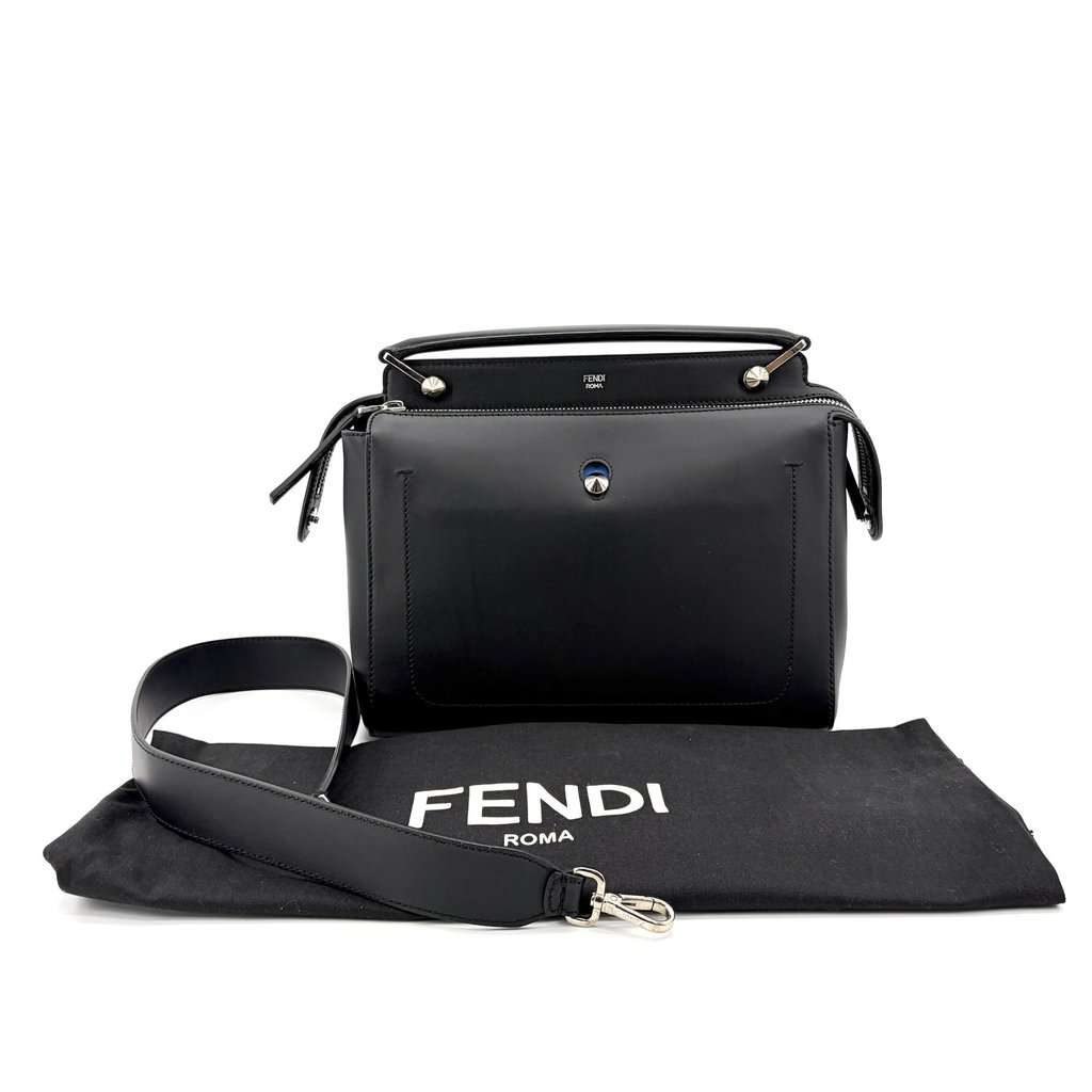 Fendi By the Way Medium Black Silver Black Leather Very good - Back View