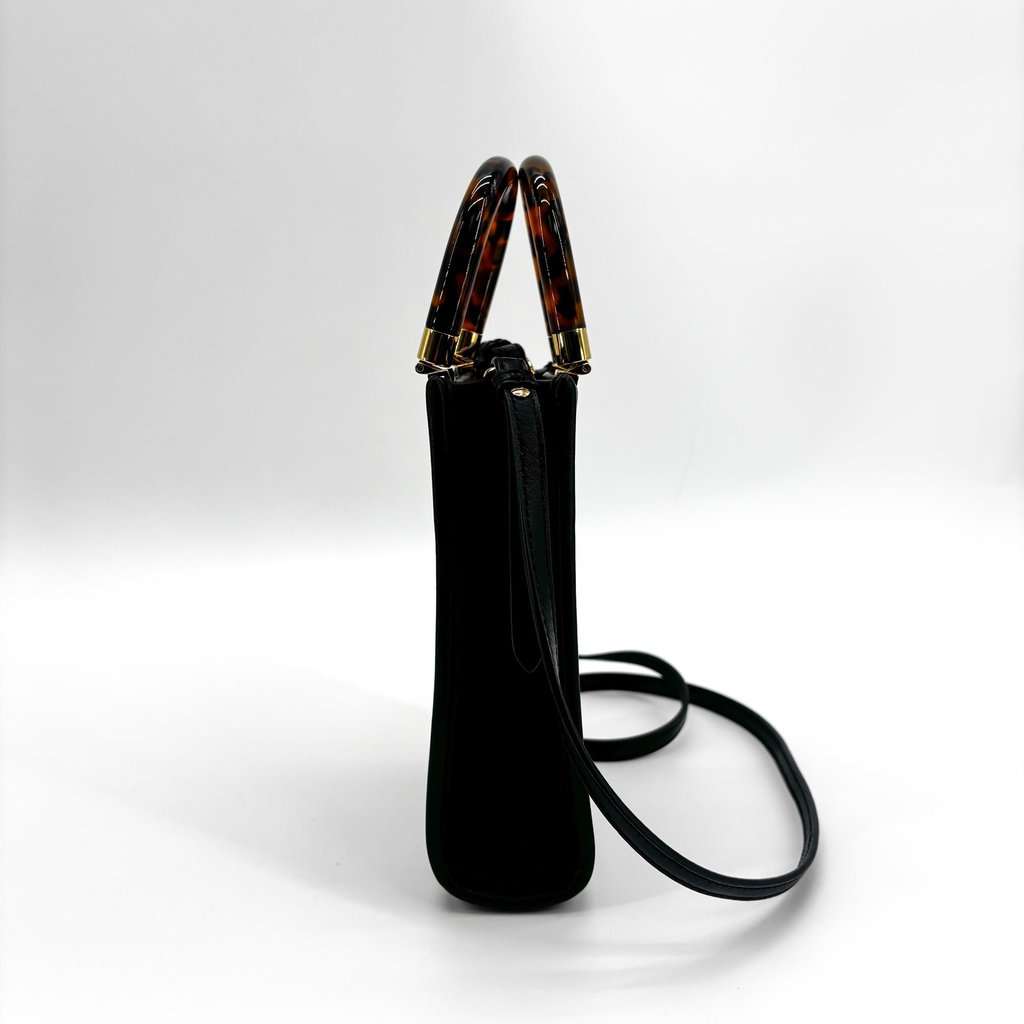 Fendi Mini Sunshine Shopper Bag Black Leather Black Leather Very good - Model View