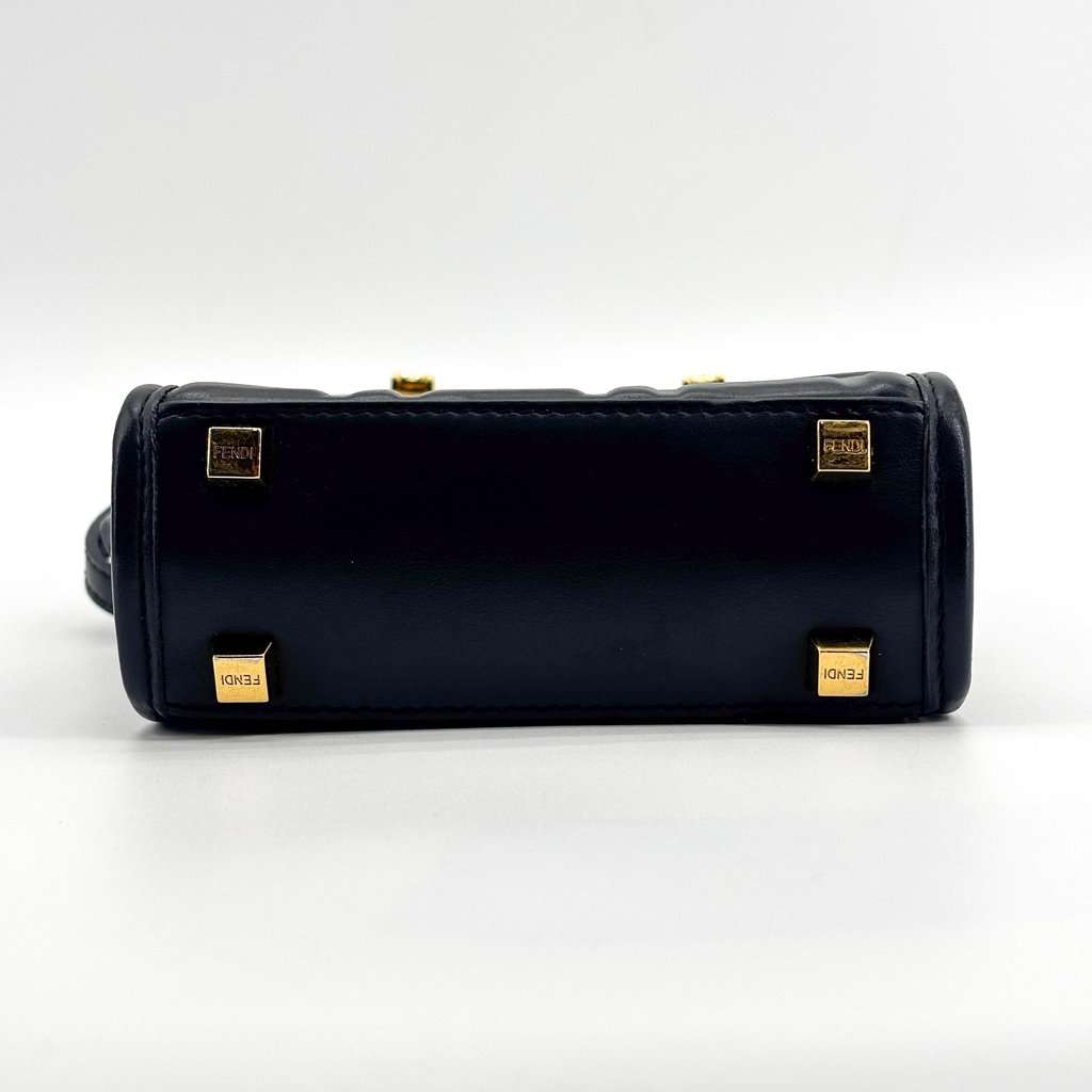Fendi Mini Sunshine Shopper Bag Black Leather Black Leather Very good - Box View