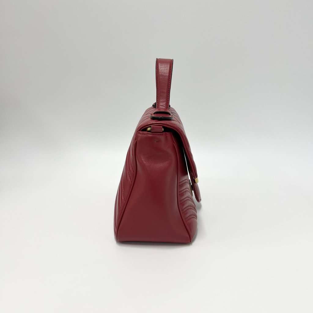 Gucci Marmont Matelassé Top Handle Red Red Leather Very good - Model View