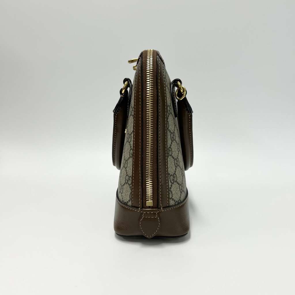 Gucci Horsebit 1955 Small Top Handle Brown Canvas Very good - Inside View
