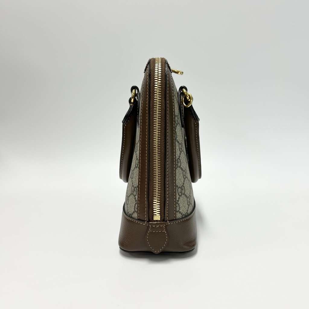 Gucci Horsebit 1955 Small Top Handle Brown Canvas Very good - Model View