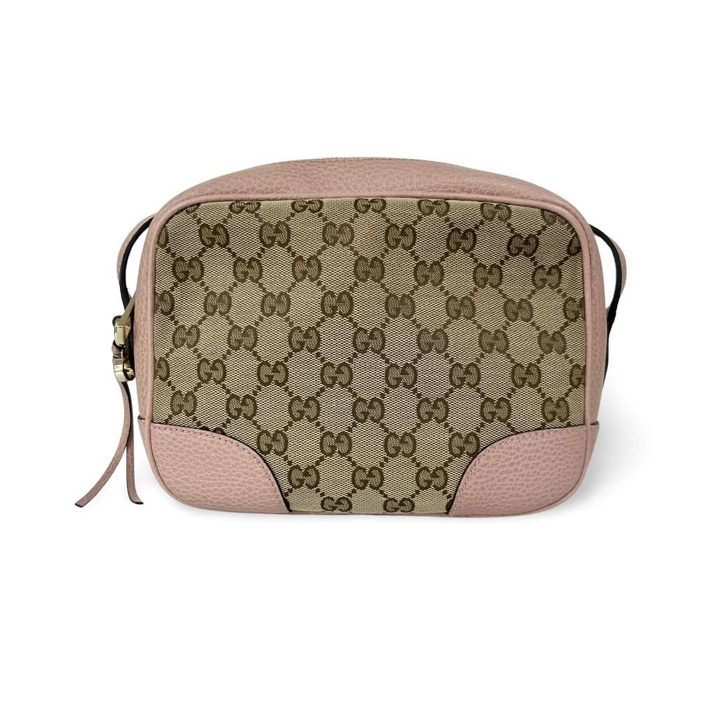 Gucci GG Canvas Micro Shopper Camera Bag Beige Canvas Good - Front View