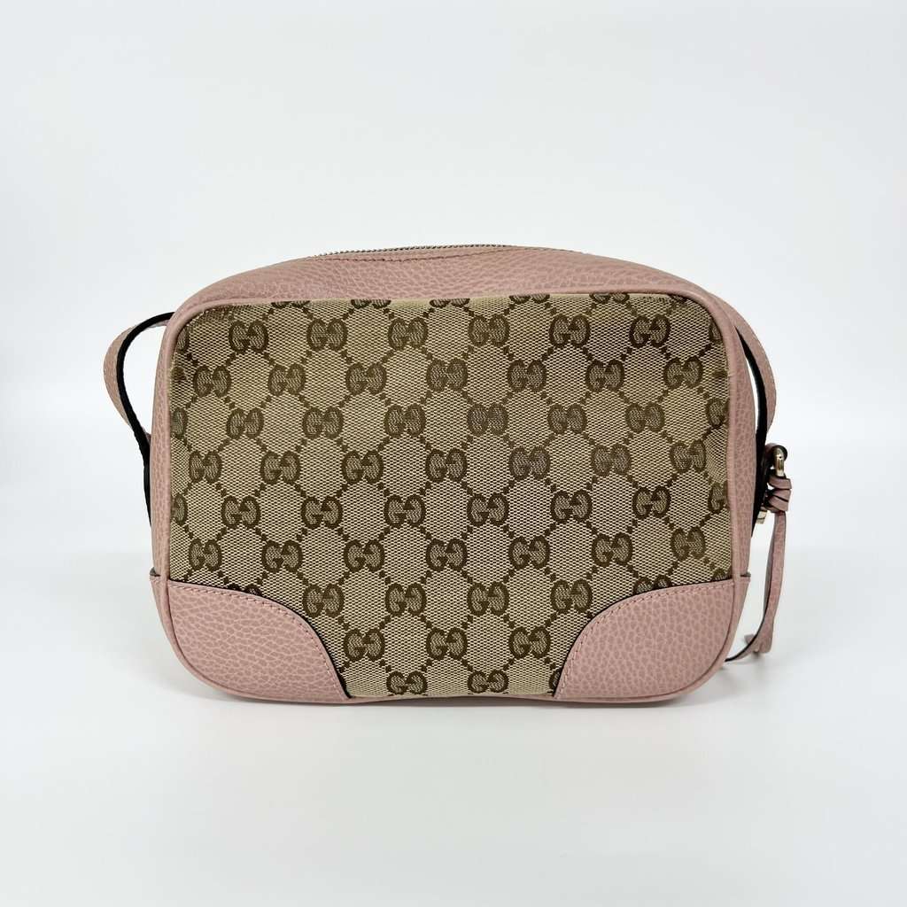 Gucci GG Canvas Micro Shopper Camera Bag Beige Canvas Good - Back View