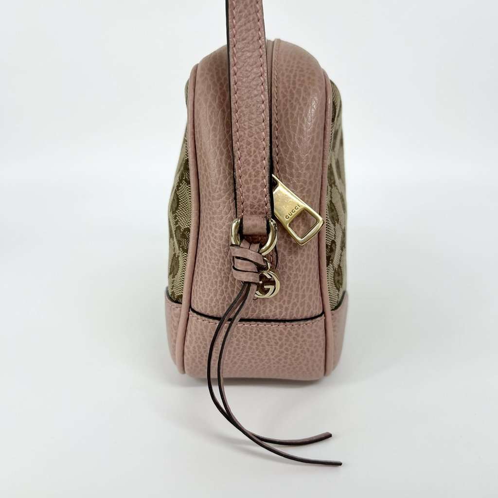 Gucci GG Canvas Micro Shopper Camera Bag Beige Canvas Good - Inside View