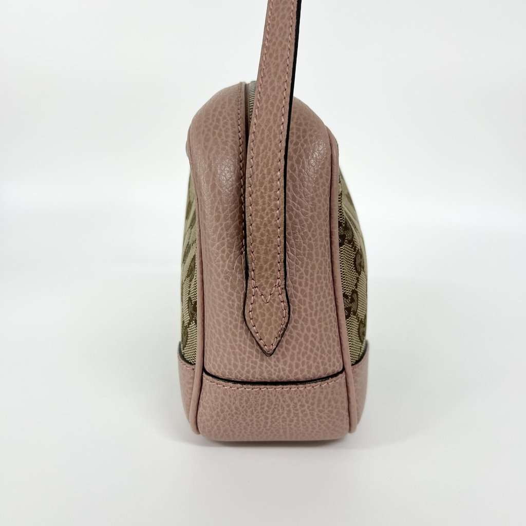 Gucci GG Canvas Micro Shopper Camera Bag Beige Canvas Good - Model View