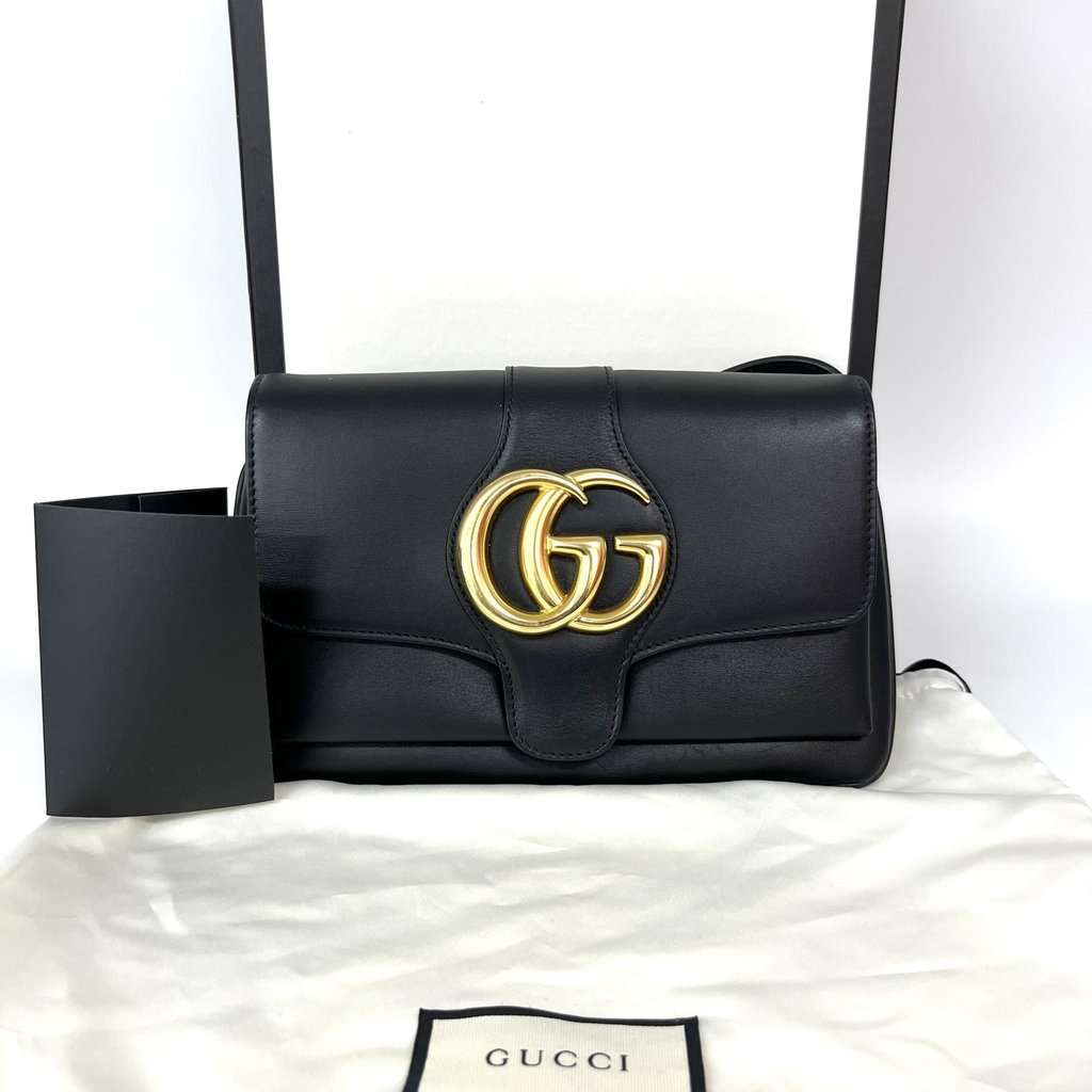 Gucci Ali Small Shoulder Bag Black Black Leather Good - Back View