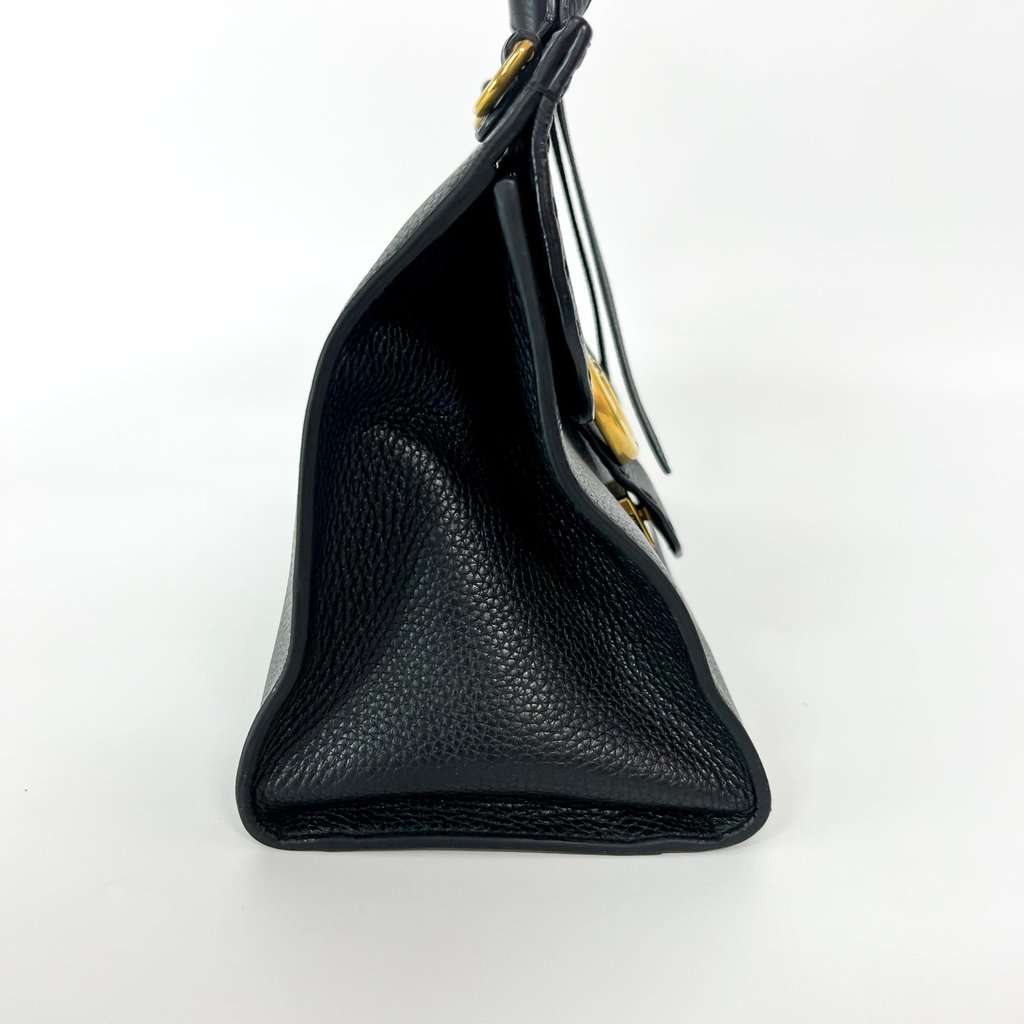 Gucci GG Marmont Small Top Handle Bag Black Black Leather Good - Model View