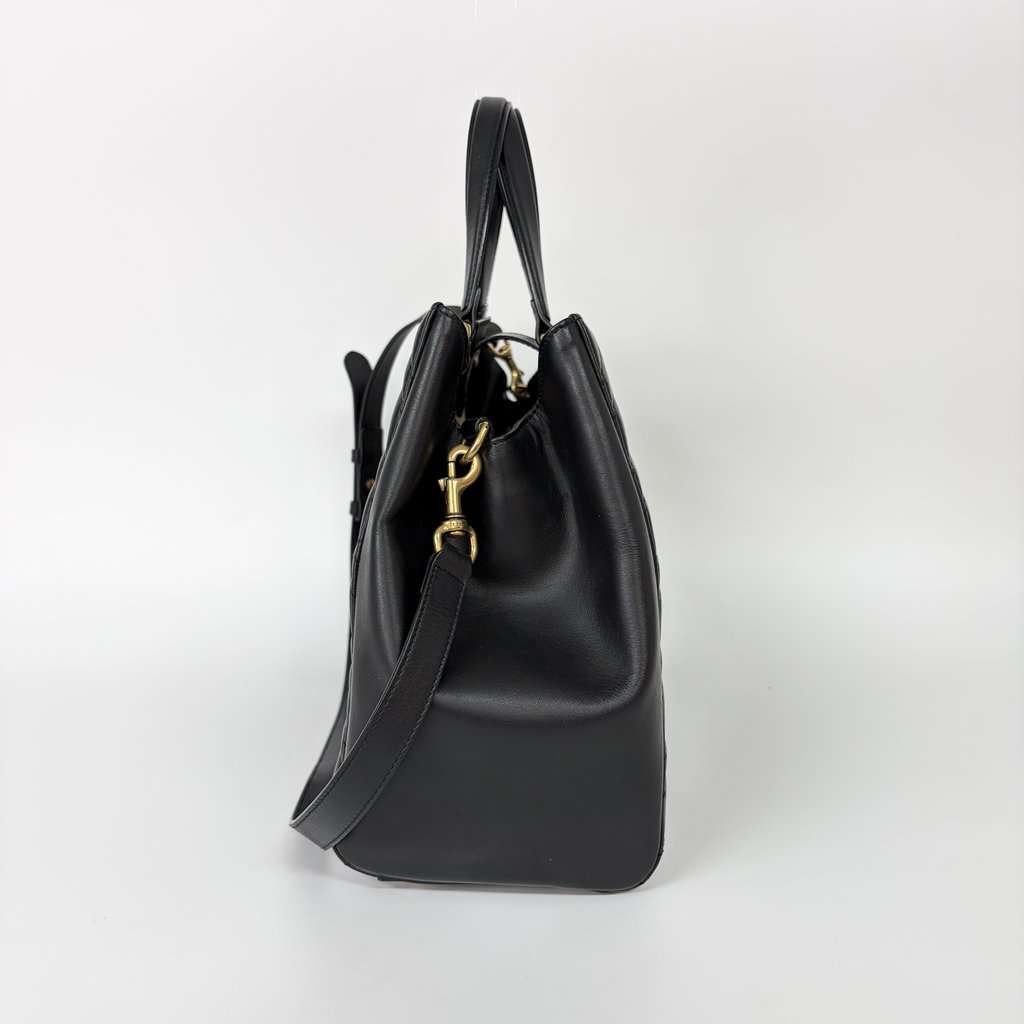 Gucci GG Marmont Small Matelassé Tote Bag Black Black Leather Good - Inside View