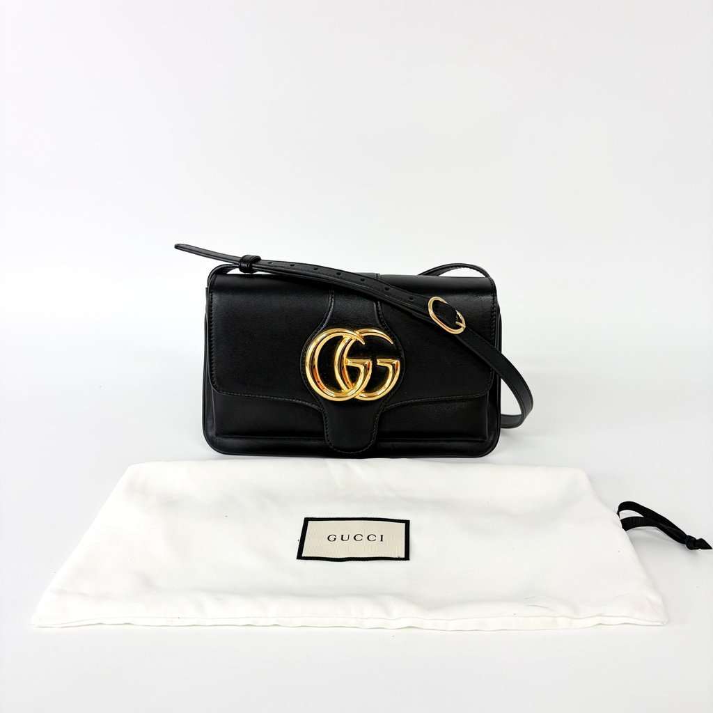 Gucci Ali Small Shoulder Bag Black Black Leather Good - Back View