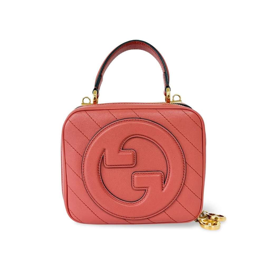 Gucci Bloody Small Top Handle Vanity Bag Pink MultiColor Leather Good - Front View