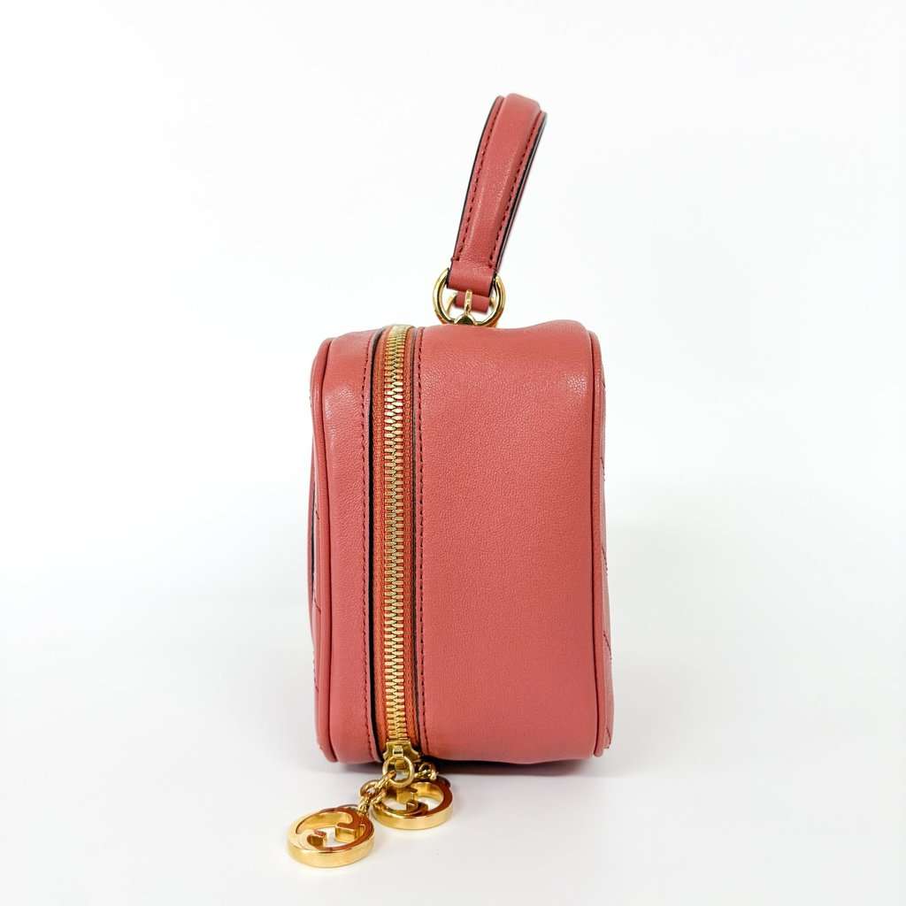 Gucci Bloody Small Top Handle Vanity Bag Pink MultiColor Leather Good - Model View