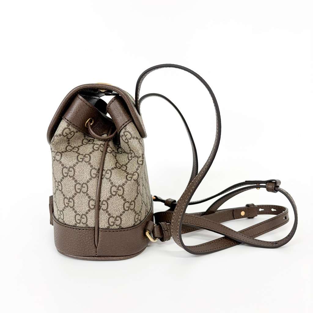Gucci Ophidia GG Small Backpack Brown MultiColor Canvas Good - Model View