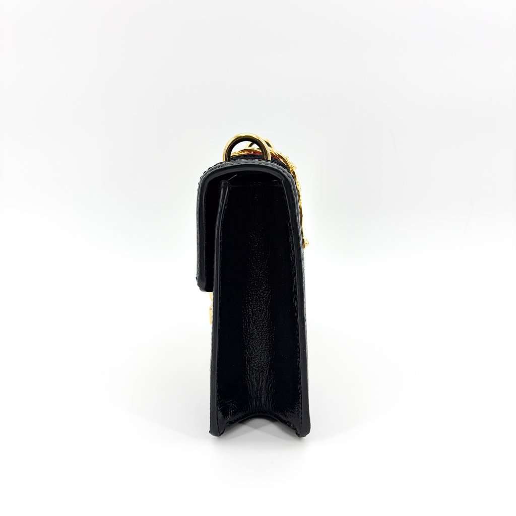Gucci Mini Sylvie GG Velvet Shoulder Bag Black MultiColor Velvet Very good - Model View