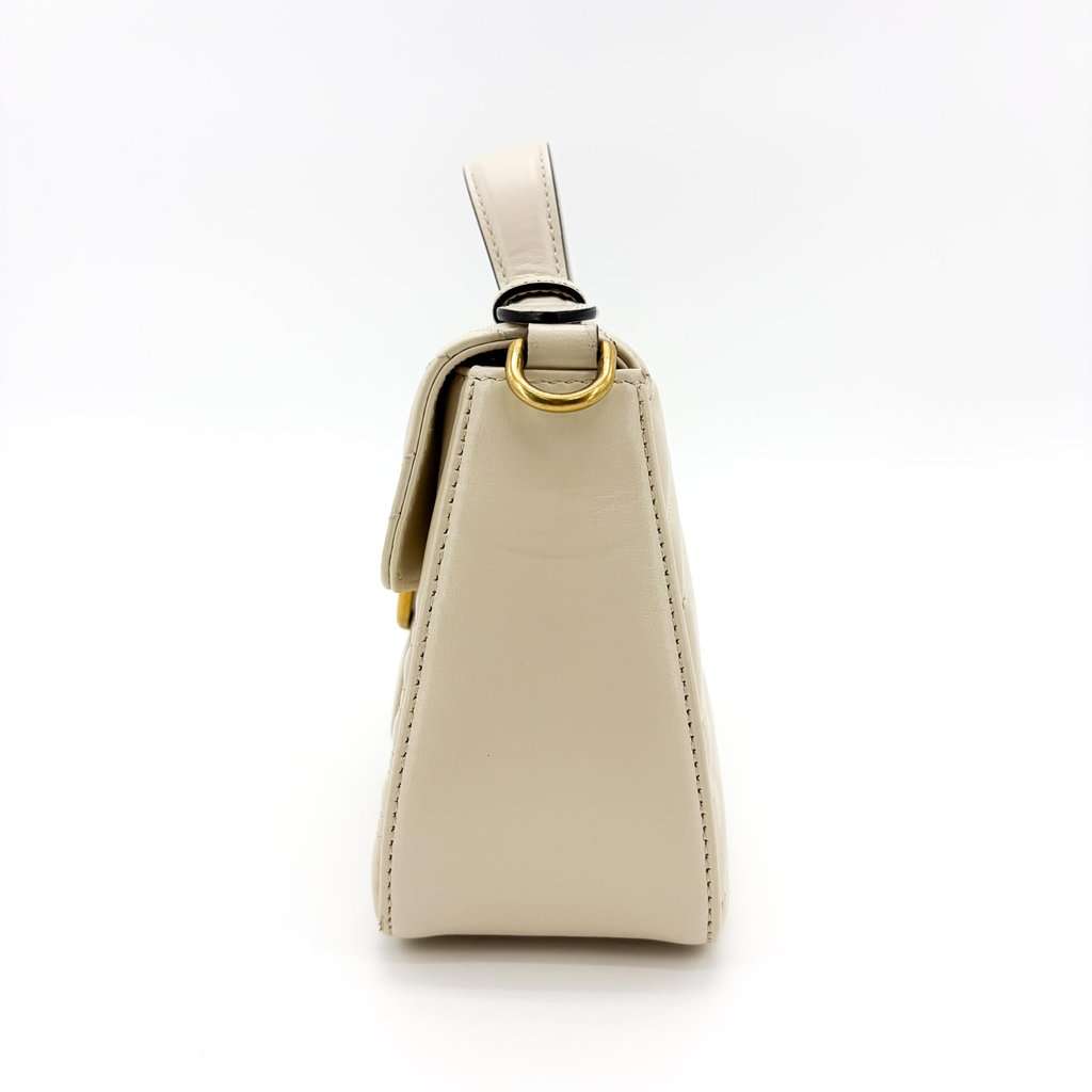 Gucci GG Marmont Matelassé Mini Top Handle Bag White MultiColor Leather Fair - Model View