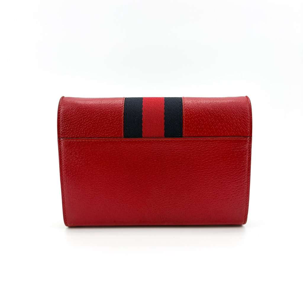 Gucci Dionysus Web Stripe Leather Chain Wallet Red MultiColor Leather Very good - Inside View
