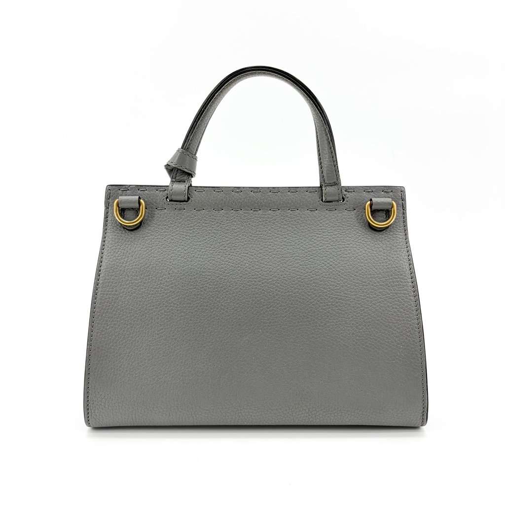 Gucci GG Marmont Small Top Handle Bag Grey Gold Leather Good - Inside View
