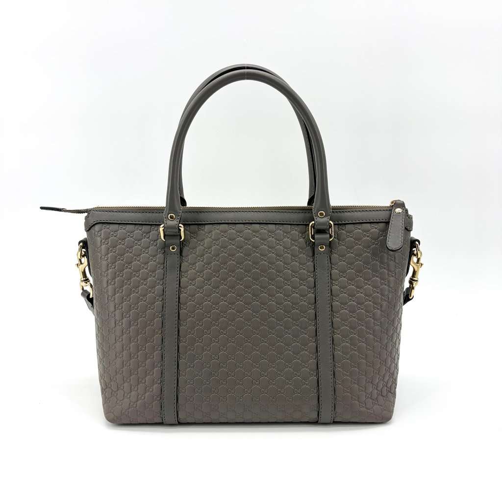 Gucci Microguccisima Medium Tote Bag Grey MultiColor Leather Very good - Back View