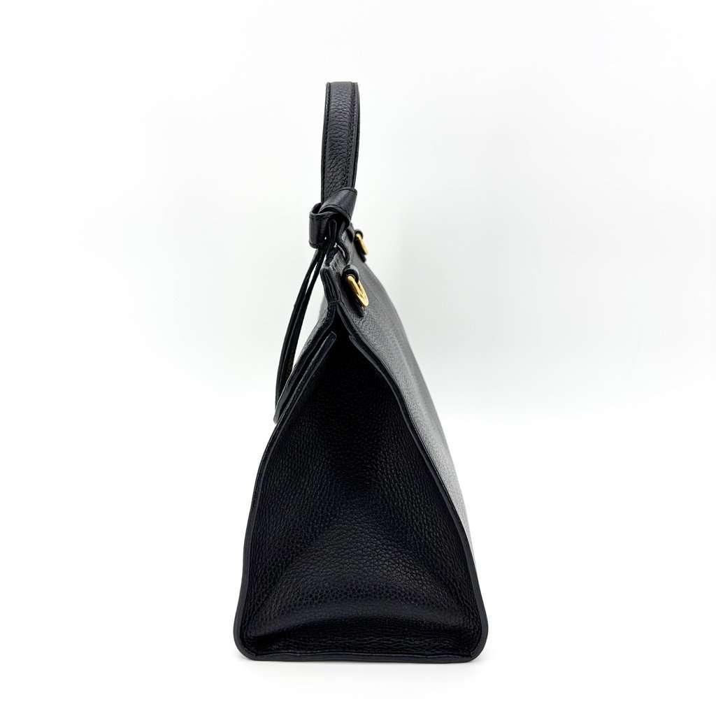 Gucci GG Marmont Small Top Handle Bag Black Black Leather Good - Model View