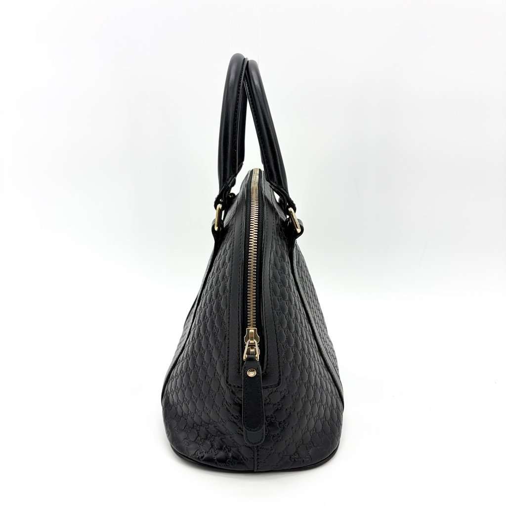 Gucci Microguccissima Medium Dome Handbag Black Black Leather Good - Box View