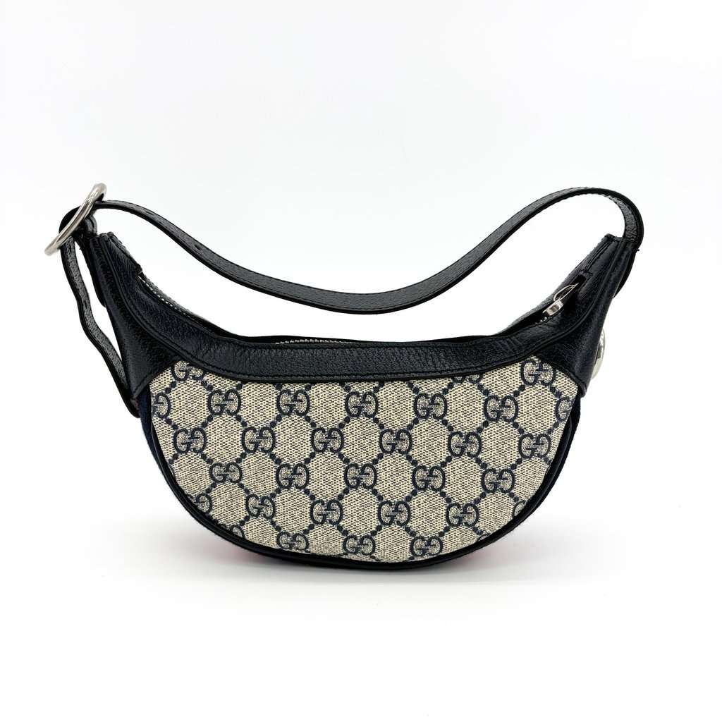 Gucci Ophidia Small GG Supreme Half Moon Shoulder Bag Blue Ivory Blue Canvas Very good - Inside View