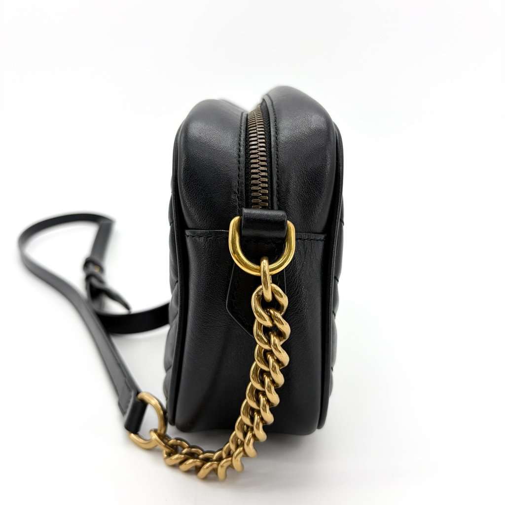 Gucci GG Marmont Matelassé Small Shoulder Bag Black Black Leather Very good - Inside View
