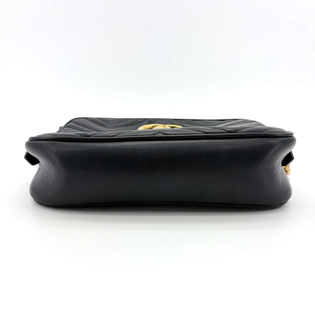 Gucci GG Marmont Matelassé Small Shoulder Bag Black Black Leather Very good - Box View
